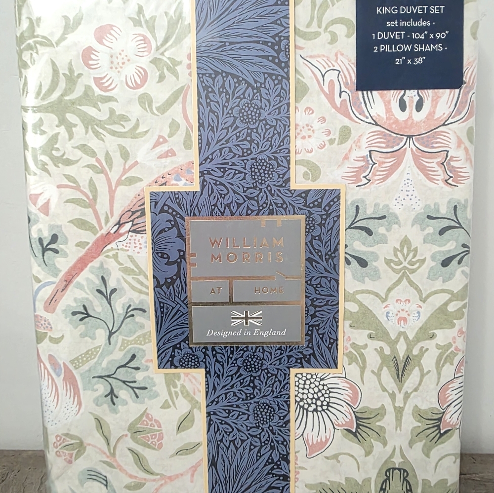 New William Morris & Co Strawberry Thief KING Duvet & Shams Set - Picture 3 of 9